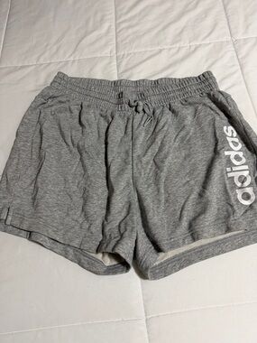 adidas Women's Gray Athletic Lounge Shorts with White Logo